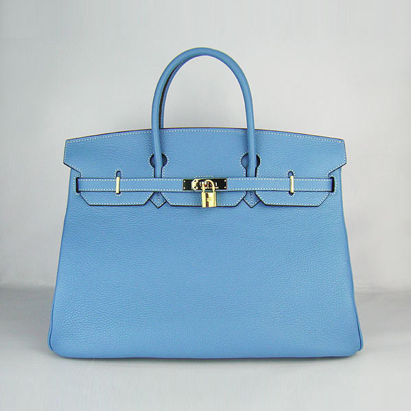 Replica Hermes Birkin 40CM Togo Bag Light Blue 6099 Online - Click Image to Close